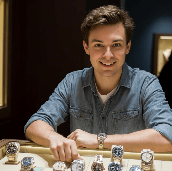 Rolex authorized dealer assisting a customer with a watch purchase