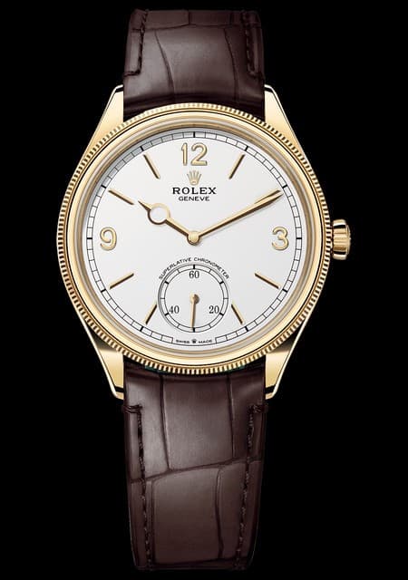 Rolex Perpetual 1908 dress watch showing the refined case design and clean dial